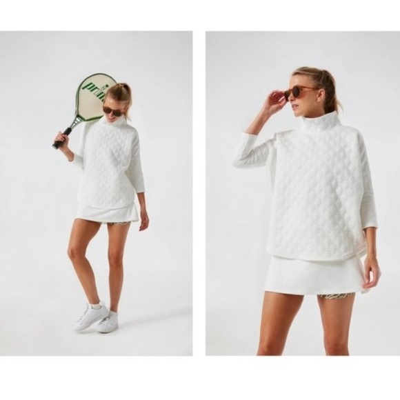 Tuckernuck Tops - NWT tuckernuck ivory white quilted mock neck pullover sweatshirt medium large